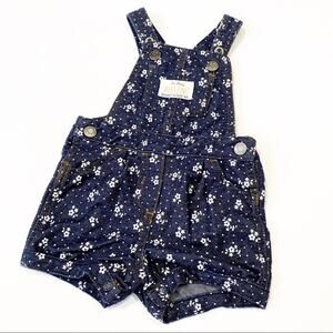 Baby Girl Denim Floral Overalls sz 6 months Soft Denim Overall Shorts